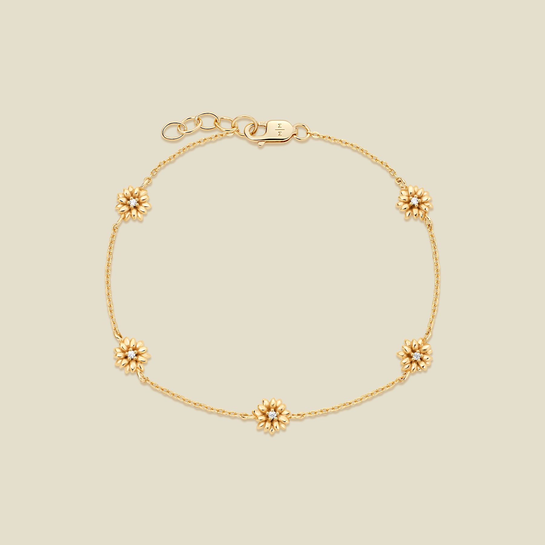 April CZ Birth Flower Station Bracelet | Made By Mary