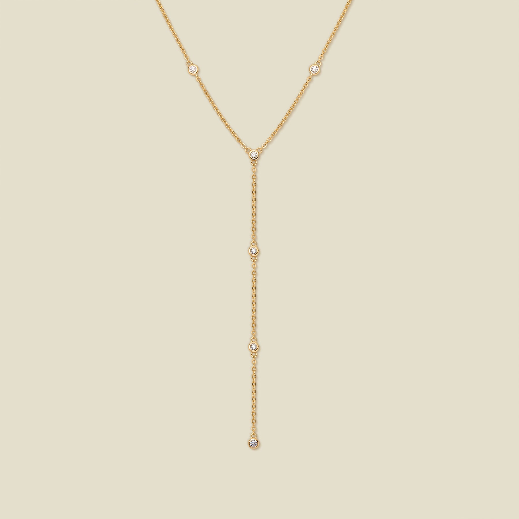 CZ Poppy Lariat Necklace | Made By Mary