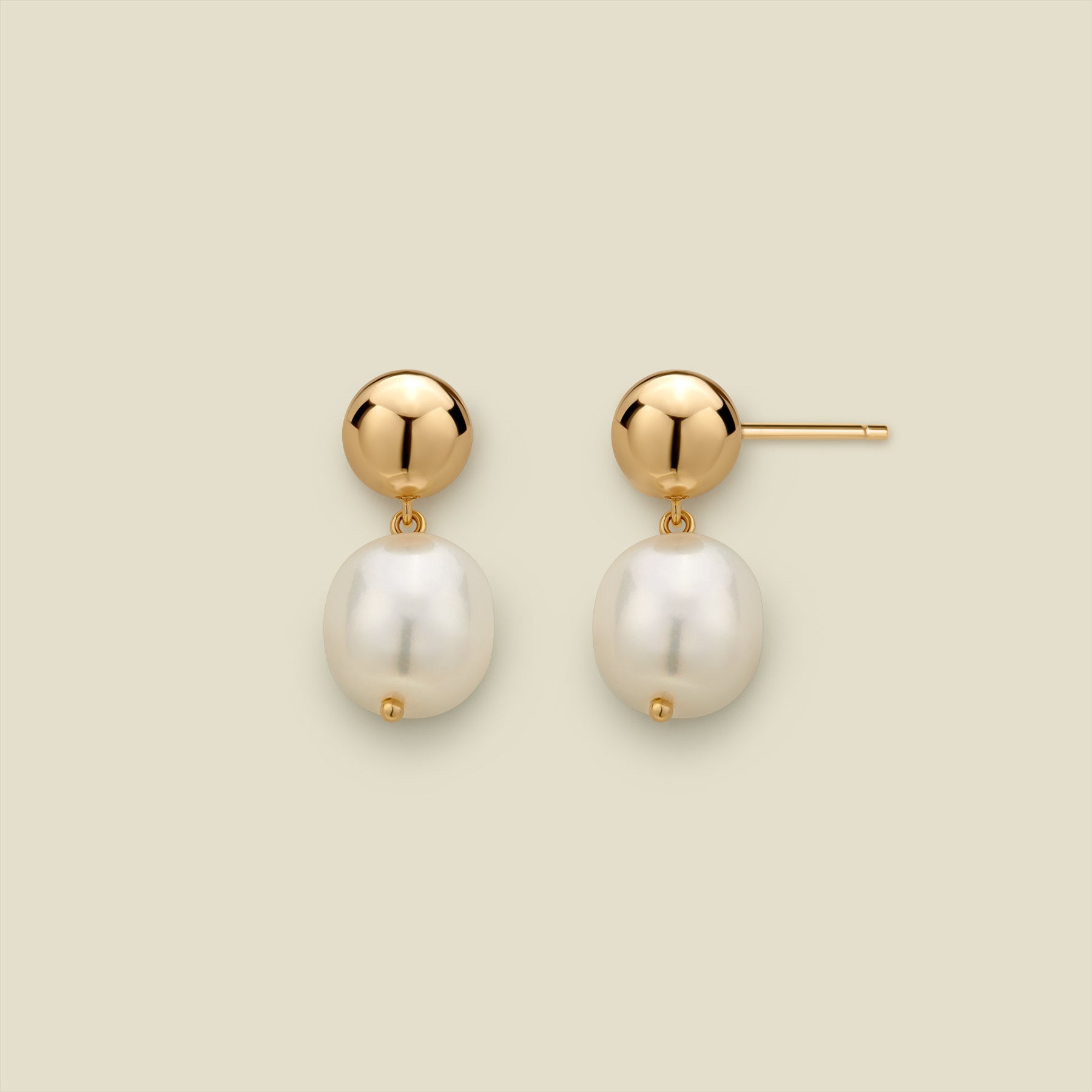 Drop Pearl Stud Earrings | Made By Mary