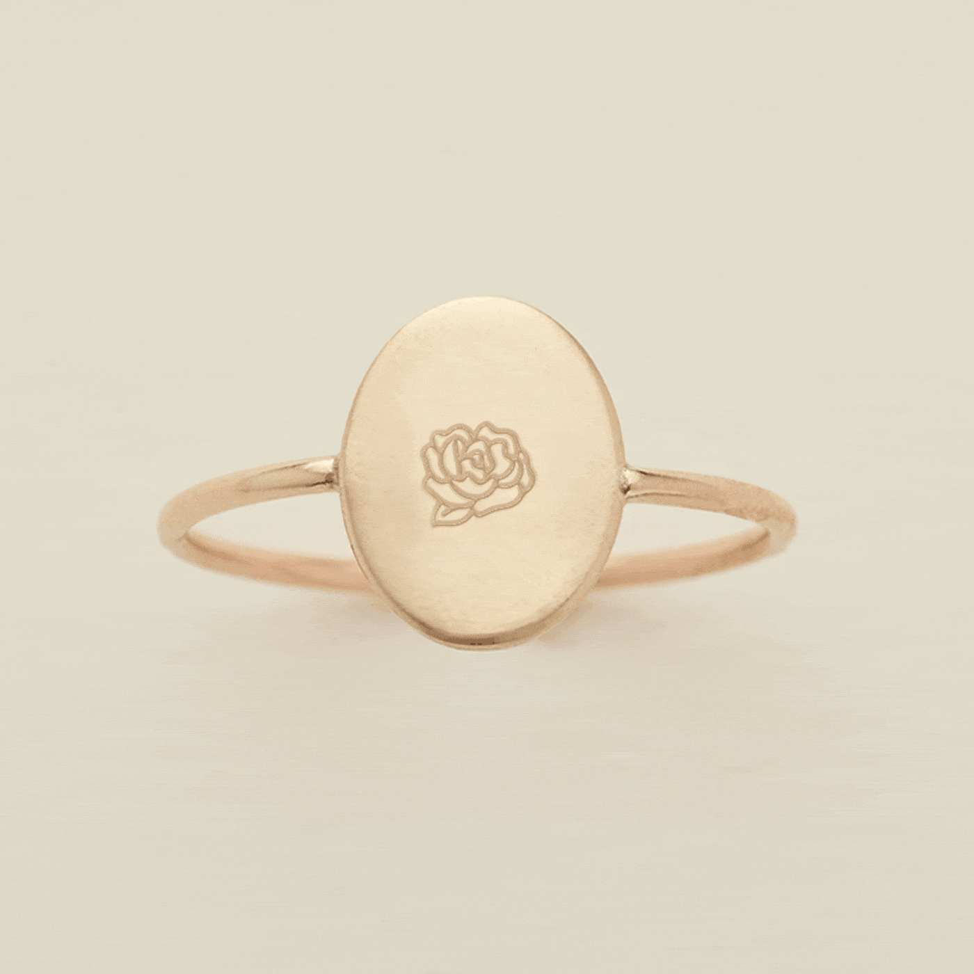 Made By Mary Oval Customized Ring | Hand Stamped, Gold-Filled & Silver