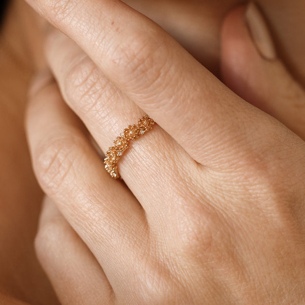 November CZ Birth Flower Eternity Ring