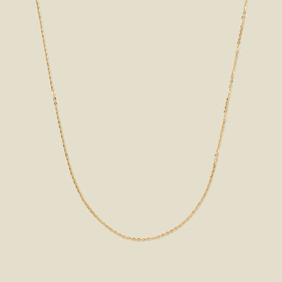 14k Adjustable Flat Cable Chain 14k Solid Gold Necklace