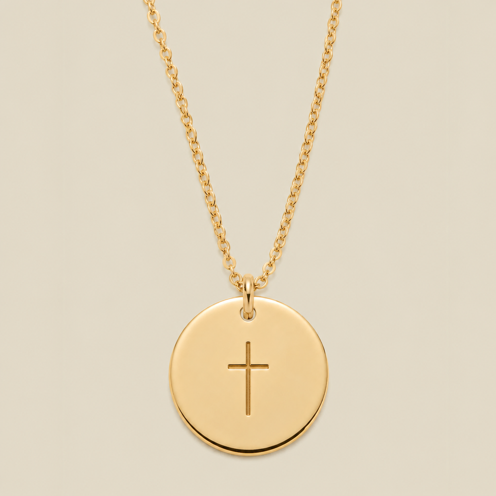 Cross Disc Necklace