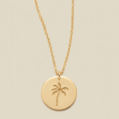 Palm Tree Disc Necklace