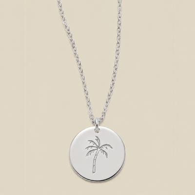 Palm Tree Disc Necklace