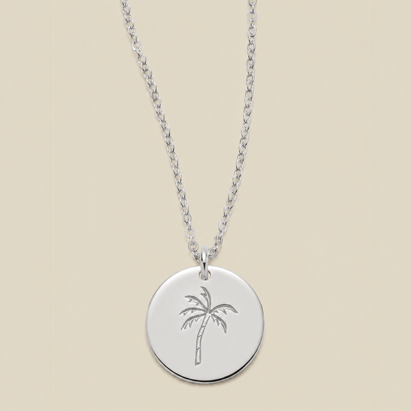 Palm Tree Disc Necklace