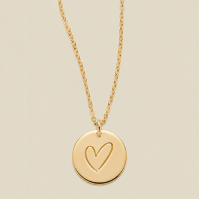 Heart Disc Necklace