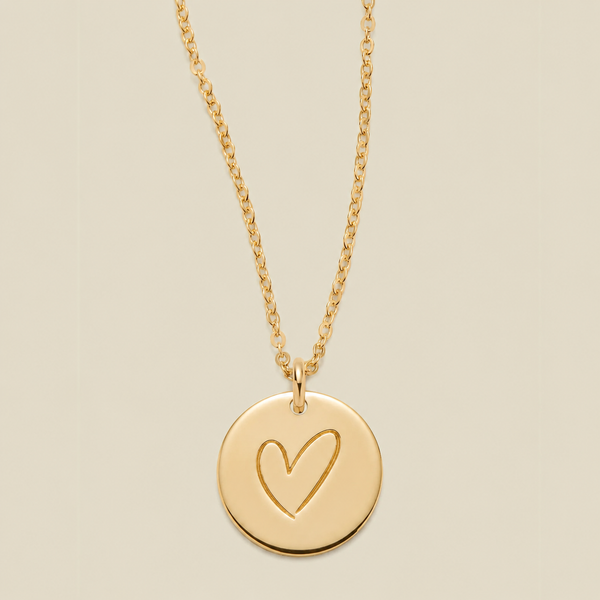Heart Disc Necklace