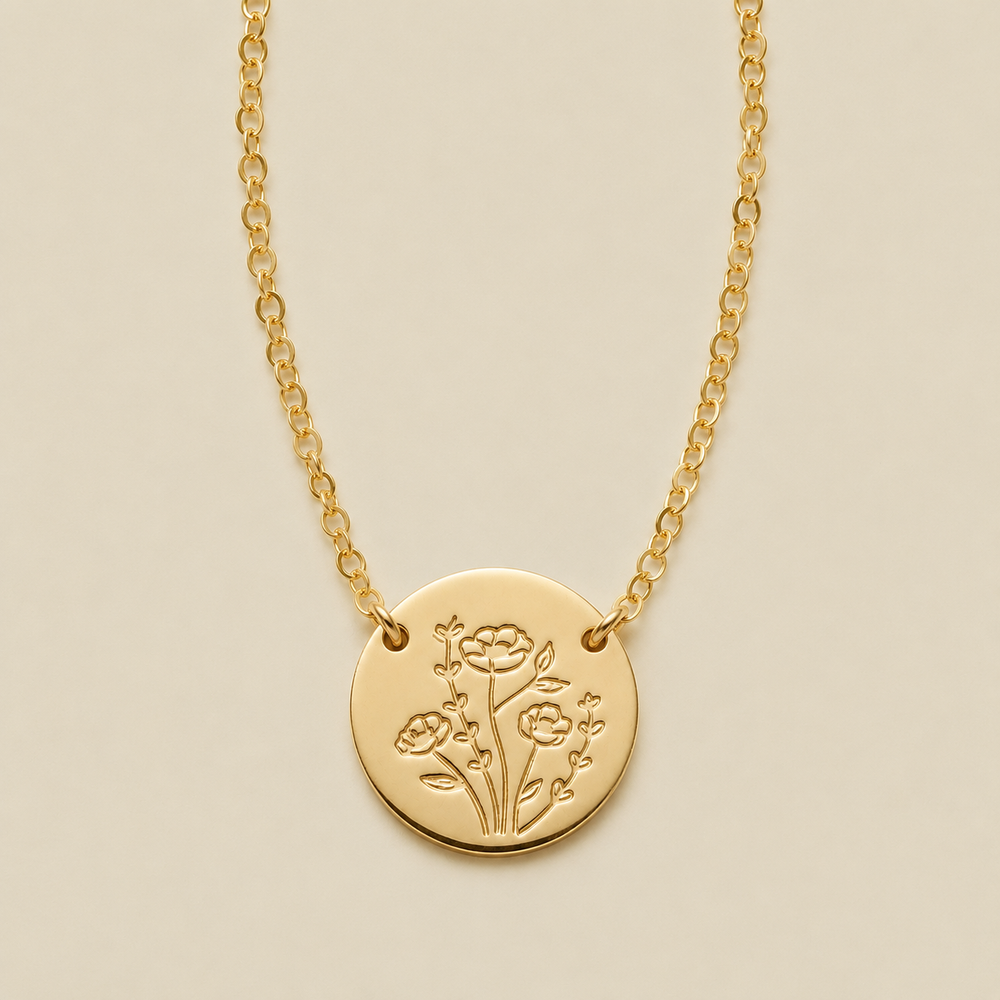 Wild Blooms Mini Zola Disc Necklace