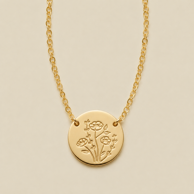 Wild Blooms Mini Zola Disc Necklace