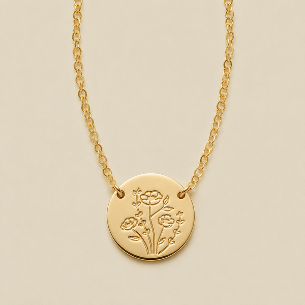 Wild Blooms Mini Zola Disc Necklace