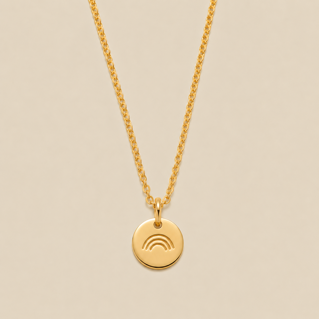 Rainbow Disc Necklace