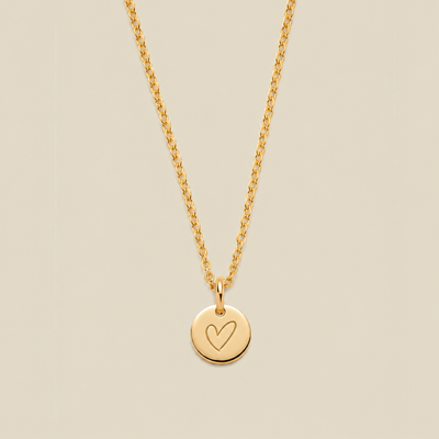Heart Disc Necklace