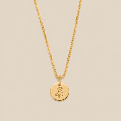 Teddy Bear Disc Necklace