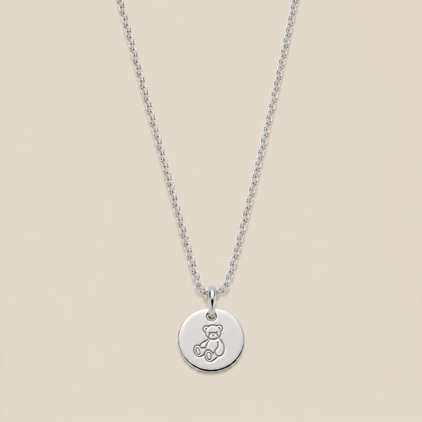 Teddy Bear Disc Necklace