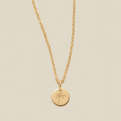 Palm Tree Disc Necklace