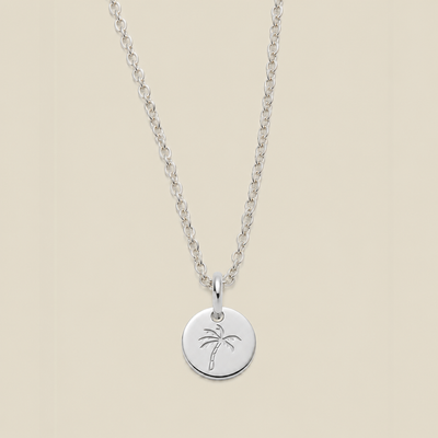 Palm Tree Disc Necklace