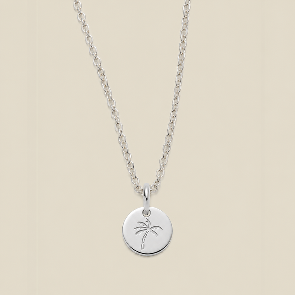Palm Tree Disc Necklace