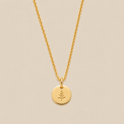 Pine Tree Disc Necklace