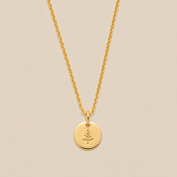Pine Tree Disc Necklace