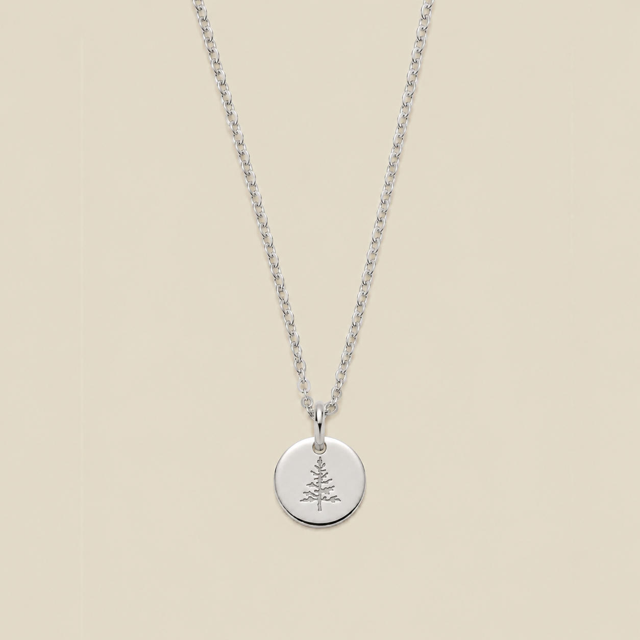 Pine Tree Disc Necklace