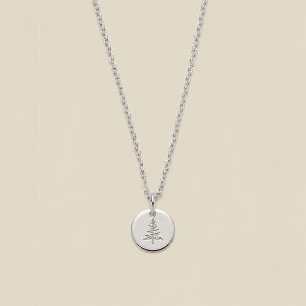 Pine Tree Disc Necklace