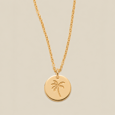 Palm Tree Disc Necklace