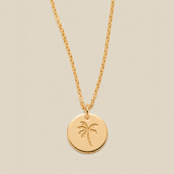 Palm Tree Disc Necklace