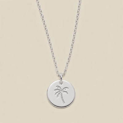 Palm Tree Disc Necklace