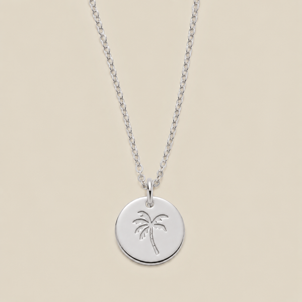 Palm Tree Disc Necklace