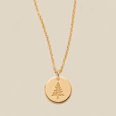 Pine Tree Disc Necklace