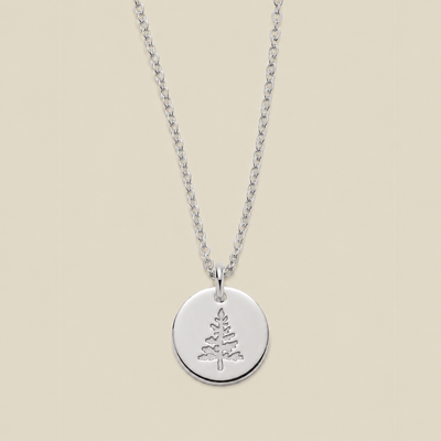 Pine Tree Disc Necklace