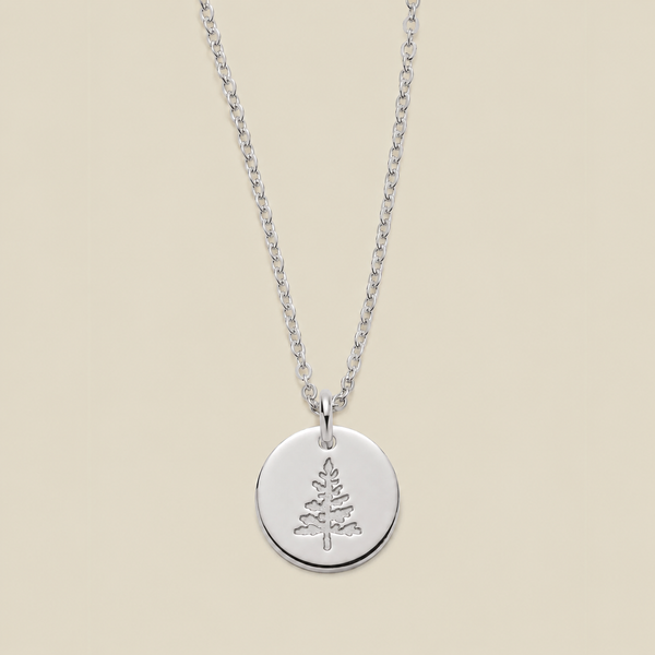 Pine Tree Disc Necklace
