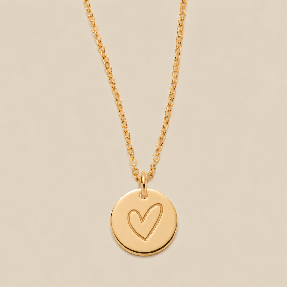 Heart Disc Necklace