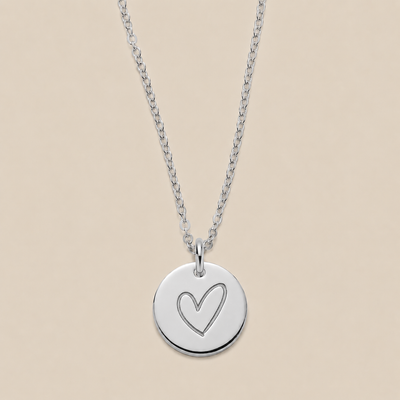 Heart Disc Necklace