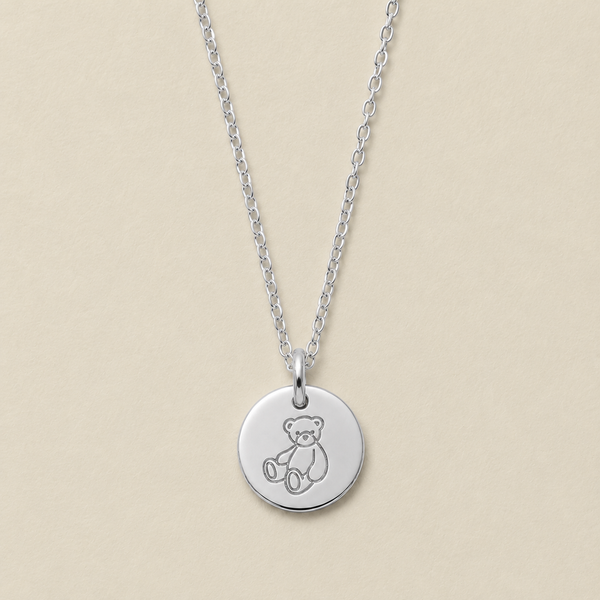 Teddy Bear Disc Necklace