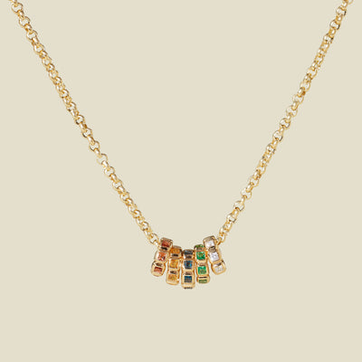 Birthstone Spacer Charm Stacker Necklace