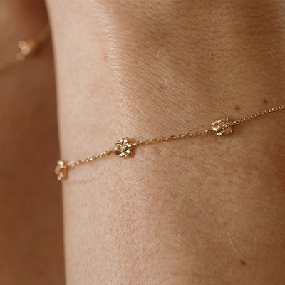 May CZ Birth Flower Station Bracelet