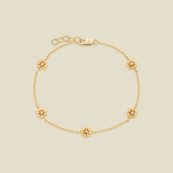 April CZ Birth Flower Station Bracelet