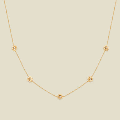April CZ Birth Flower Station Necklace