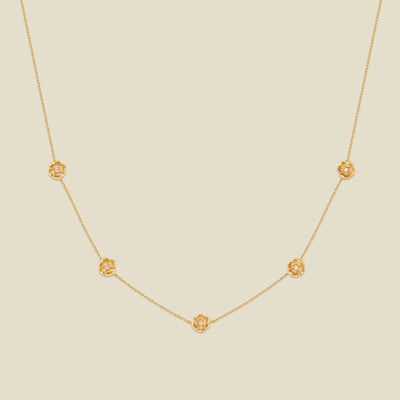 August CZ Birth Flower Station Necklace