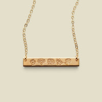 Birth Flower Bar Necklace