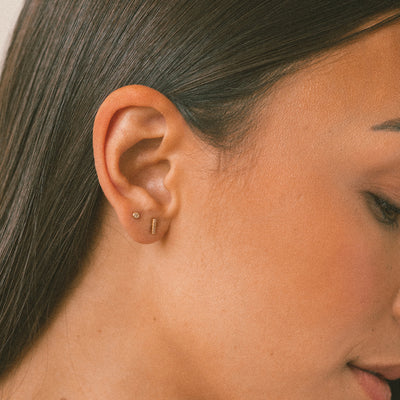 CZ Bezel Stud Earrings