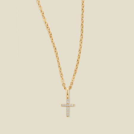 Mini CZ Cross Necklace | Made by Mary Jewelry – Made By Mary