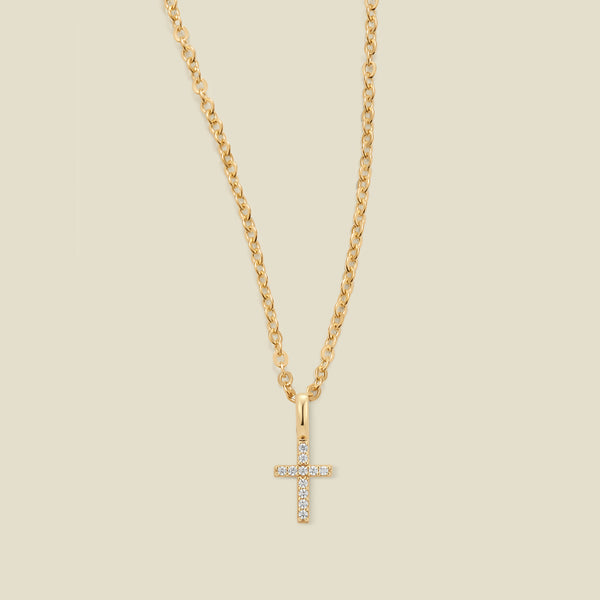 Mini CZ Cross Necklace | Made by Mary Jewelry – Made By Mary