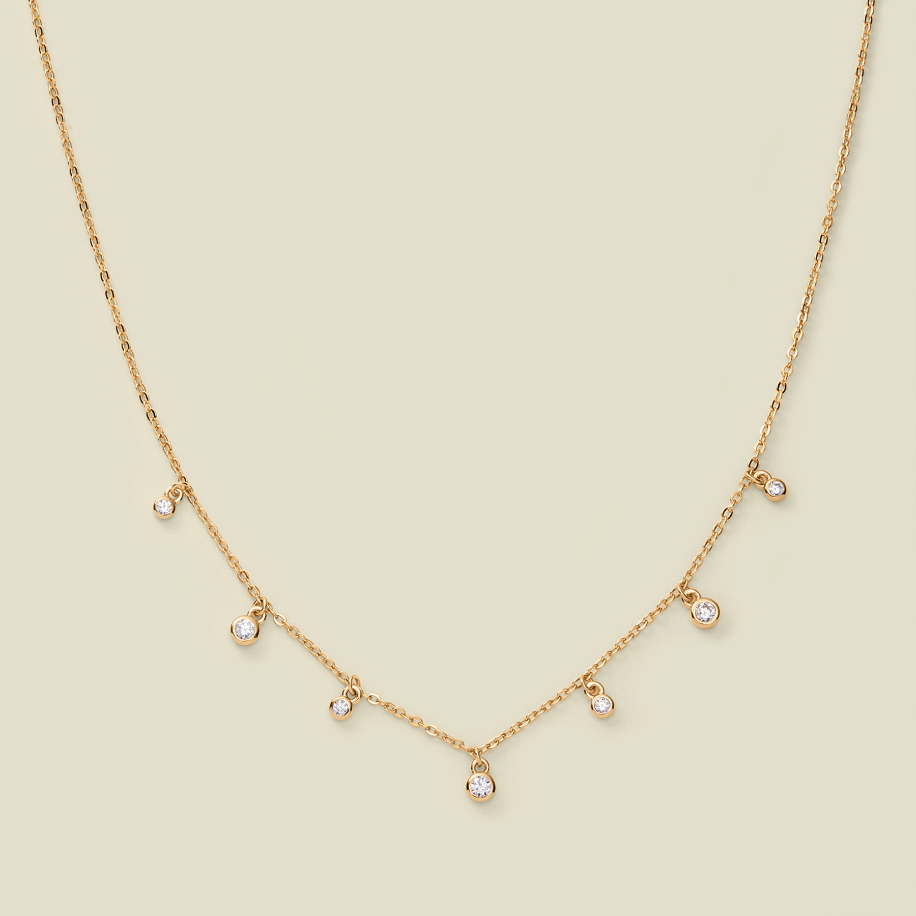 CZ Poppy Floating Necklace