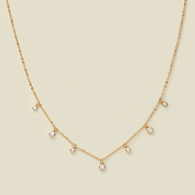 CZ Poppy Floating Necklace