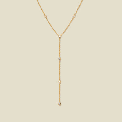 CZ Poppy Lariat Necklace