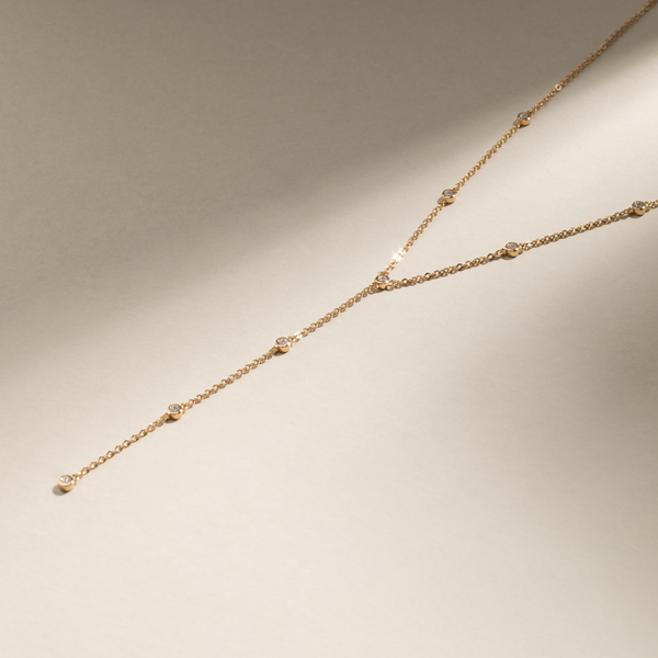 CZ Poppy Lariat Necklace