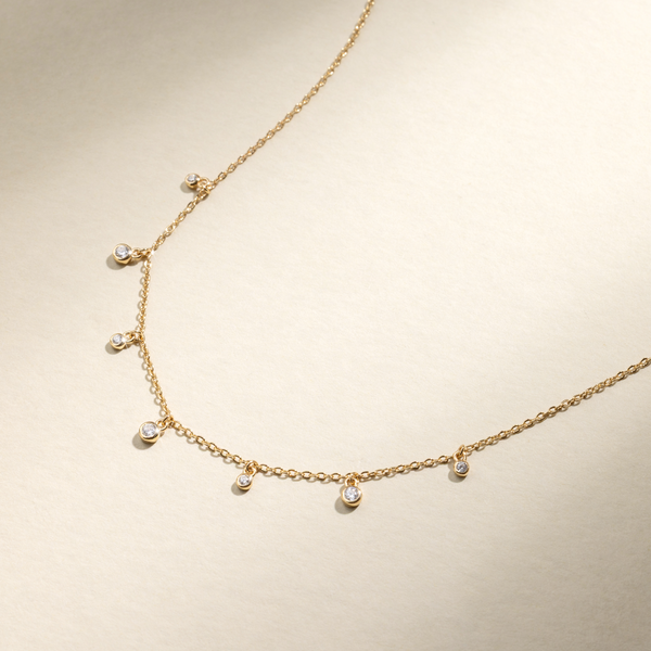 CZ Poppy Floating Necklace